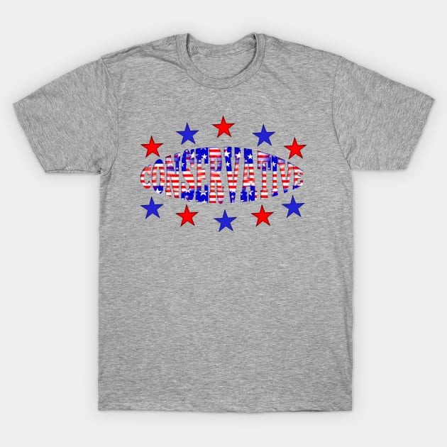 Red White Blue Patriotic Conservative T-Shirt by Roly Poly Roundabout